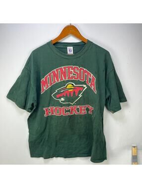 Vintage Minnesota Wild Hockey T-Shirt NHL Logo 90s 2XL